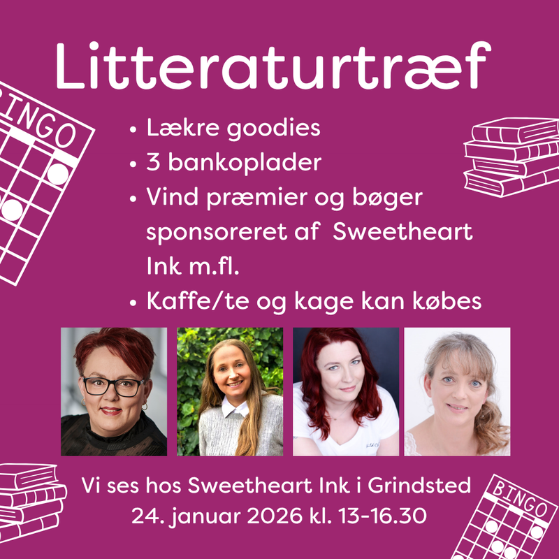 Kom til Litteraturtræf hos Sweetheart Ink den 24. januar 2026 kl. 13-16.30