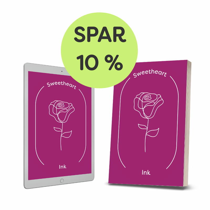 Spar 10 % på dit første køb, når du tilmelder dig Sweetheart Inks nyhedsbrev